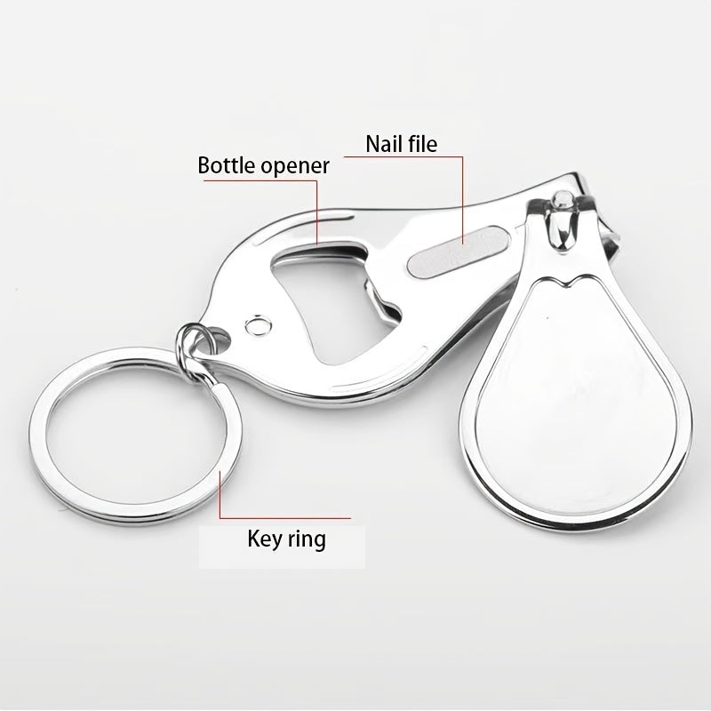 Stainless Steel Nail Clipper Keychain Foldable Portable for Men Women