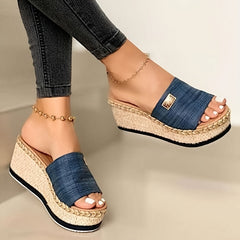 Women's Platform Espadrilles Wedge Slippers Lightweight Slides