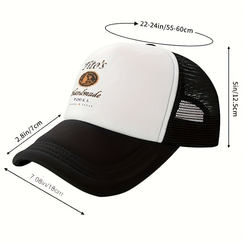 Letter Print Trucker Hat Mesh Baseball Cap Lightweight Dad Hats
