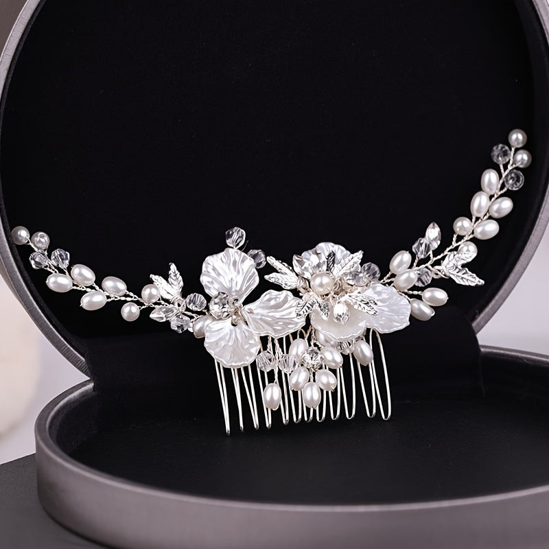 Faux Pearl Flower Hair Comb Hair Jewelry Ladies Hair Pin Headband