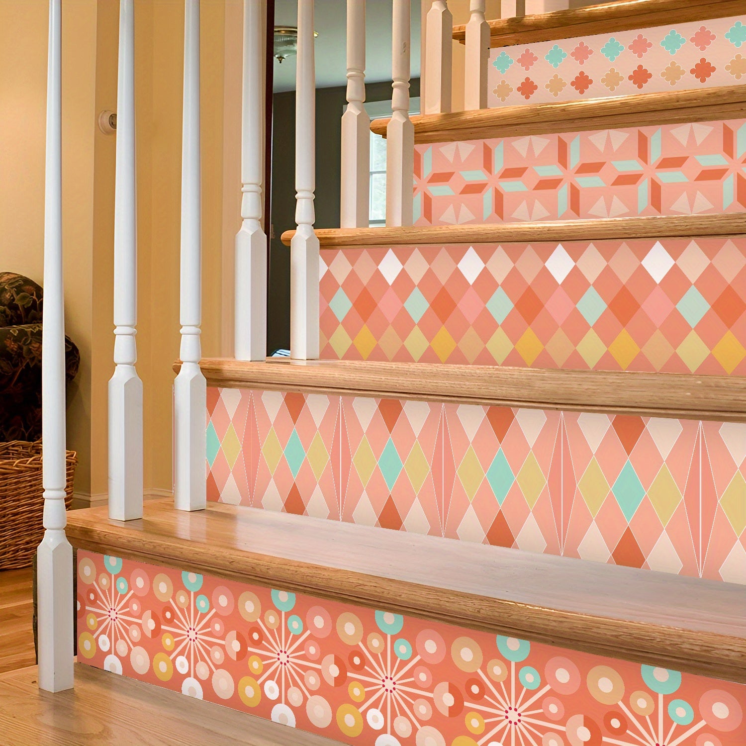 6pcs Vintage Flower Tile 3D DIY Wallpaper - Removable & Easy to Install