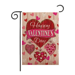 Heart Pattern Double Sided Garden Flag for Valentine Party Decor