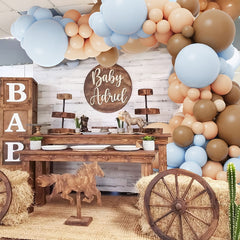 156pcs Brown Balloon Garland Arch Set Baby Shower Decoration Gender Reveal