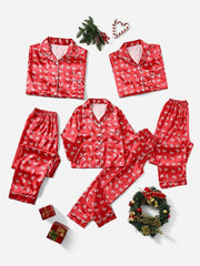 2pcs Girls Christmas Red Pajamas Set