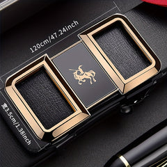 Men's Warrior On Horseback Pattern Buckle PU Leather Belt
