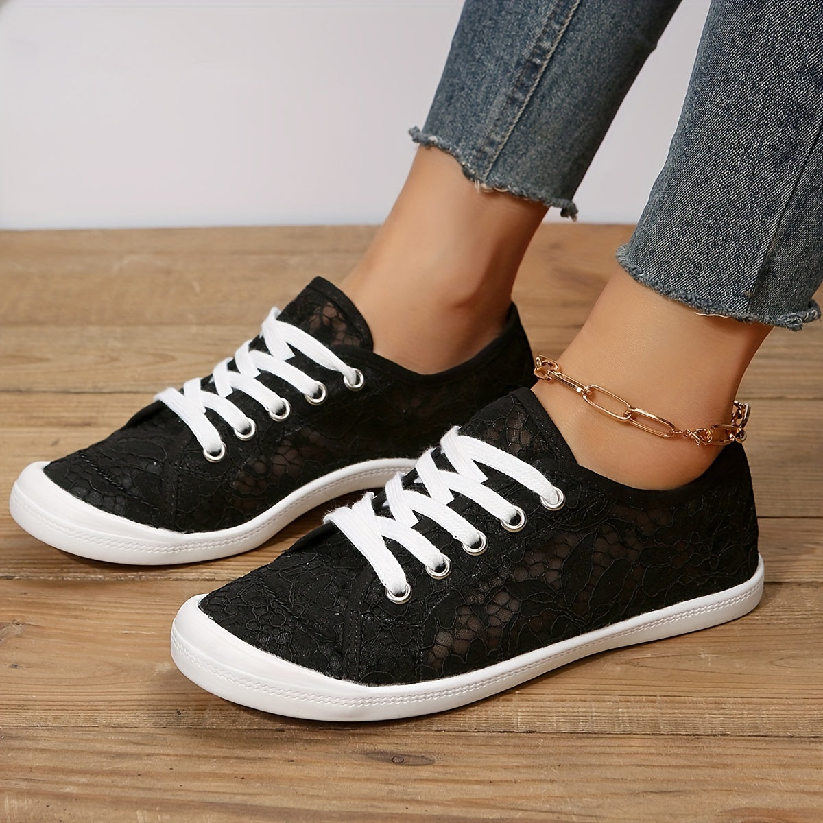 Women's Flower Mesh Sneakers Lightweight Casual Walking Shoes