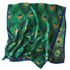 Mature Print Silk Scarf Soft Smooth Shawl Sunproof Beach Towel