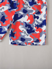 Boys Camo Cartoon Graphic T-shirt & Shorts Set