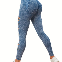 High Waist Ripped Fitness Pants Yoga Hip Lifting Leggings For Women