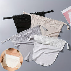 4pcs Lace Chest Cover Anti Peep Clip-on Breast Cover