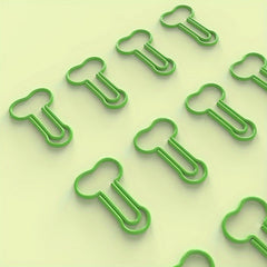 10pcs Green Paper Clips Bookmarks School Office Supplies