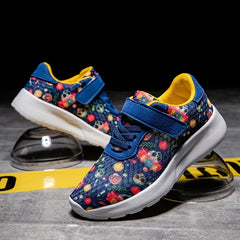 Halloween Cartoon Pattern Low Top Sneakers for Boys