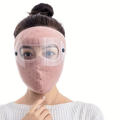 Unisex Full Face Mask with Eyewear Winter Warm Fleece Face Cover