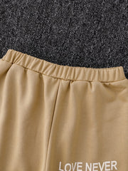 Girls ''Love Never Fails'' Letter Long Pants