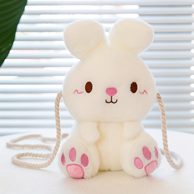 Kids Cartoon Plush Rabbit Bag Coin Purse Crossbody Travel Bag
