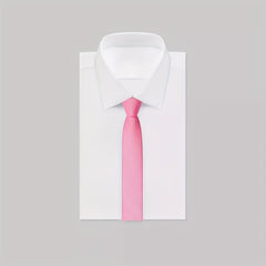 Pink Macaron Zipper Neck Tie for Men 2 76Inch