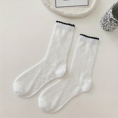 Bow Print Striped Socks Women's Stockings