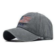 Vintage American Flag Embroidered Baseball Cap Adjustable Trucker Cap