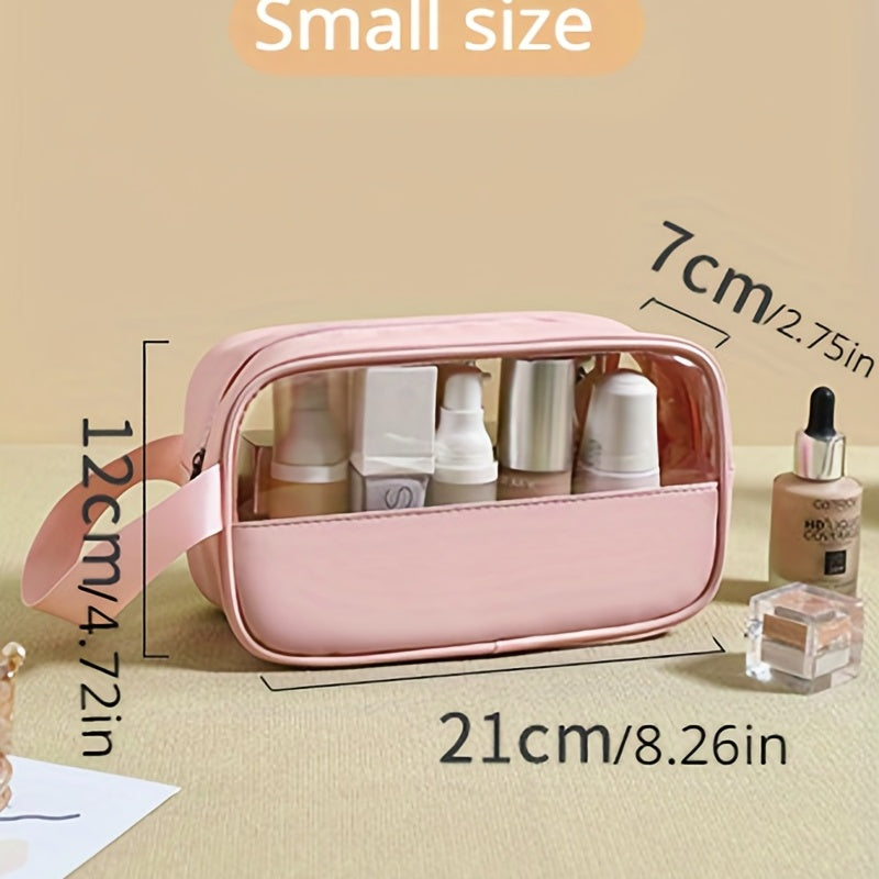 Waterproof Transparent Toiletry Bag Portable Zippered Tote Cosmetic Bag