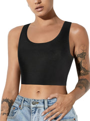 Breathable Sports Tank Top Round Neck Running Crop Top