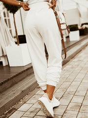 Elastic Waist Pants Long Length Summer Workout Pants Women's Clothing