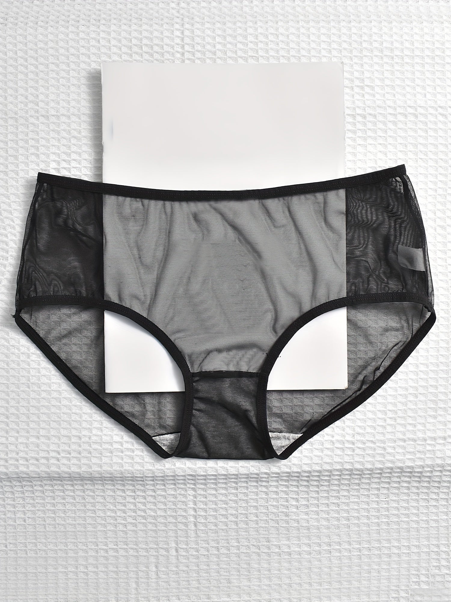 3 Pack Plus Size Lace Semi Sheer Panties High Stretch Briefs
