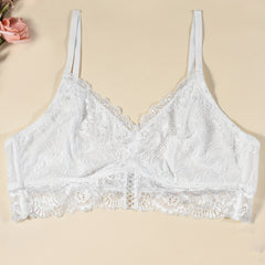 Floral Lace Wireless Bra Comfy & Cut Out Bra Women's Lingerie