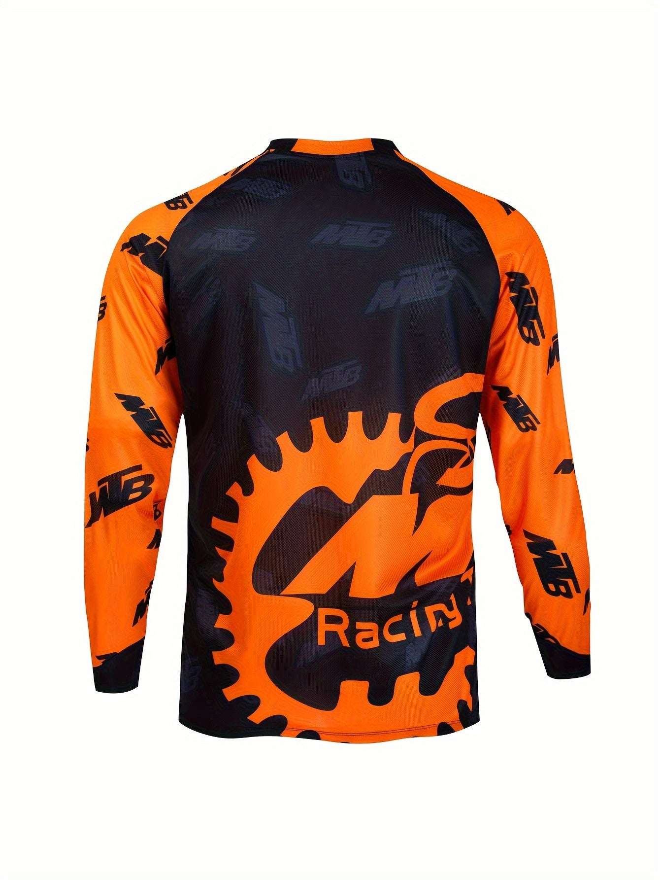 Men's Letter Pattern Cycling Jersey Active Long Sleeve Shirt