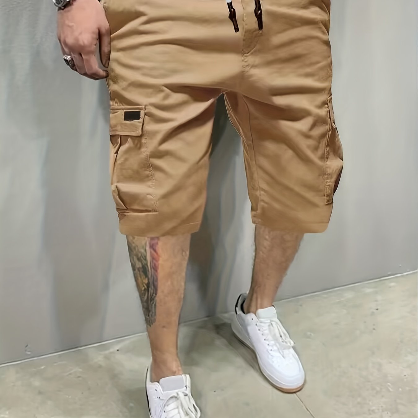 Men's Cargo Shorts Drawstring Waist Casual Sports Shorts