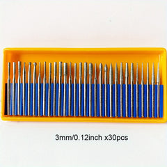 30pcs Artifical Diamond Burrs Set Rotary File Burs Kit for Rotary Grinder Tools