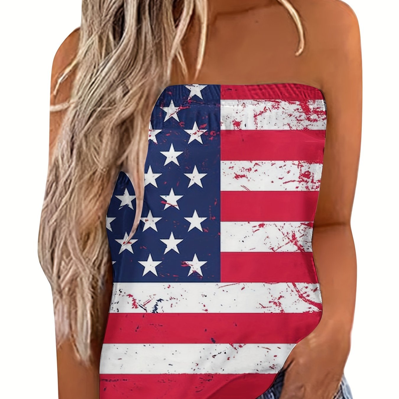 American Flag Sexy Tube Top
