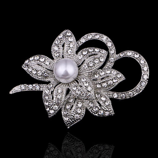 Faux Pearl Flower Brooches Pins Gorgeous Clothing Decor