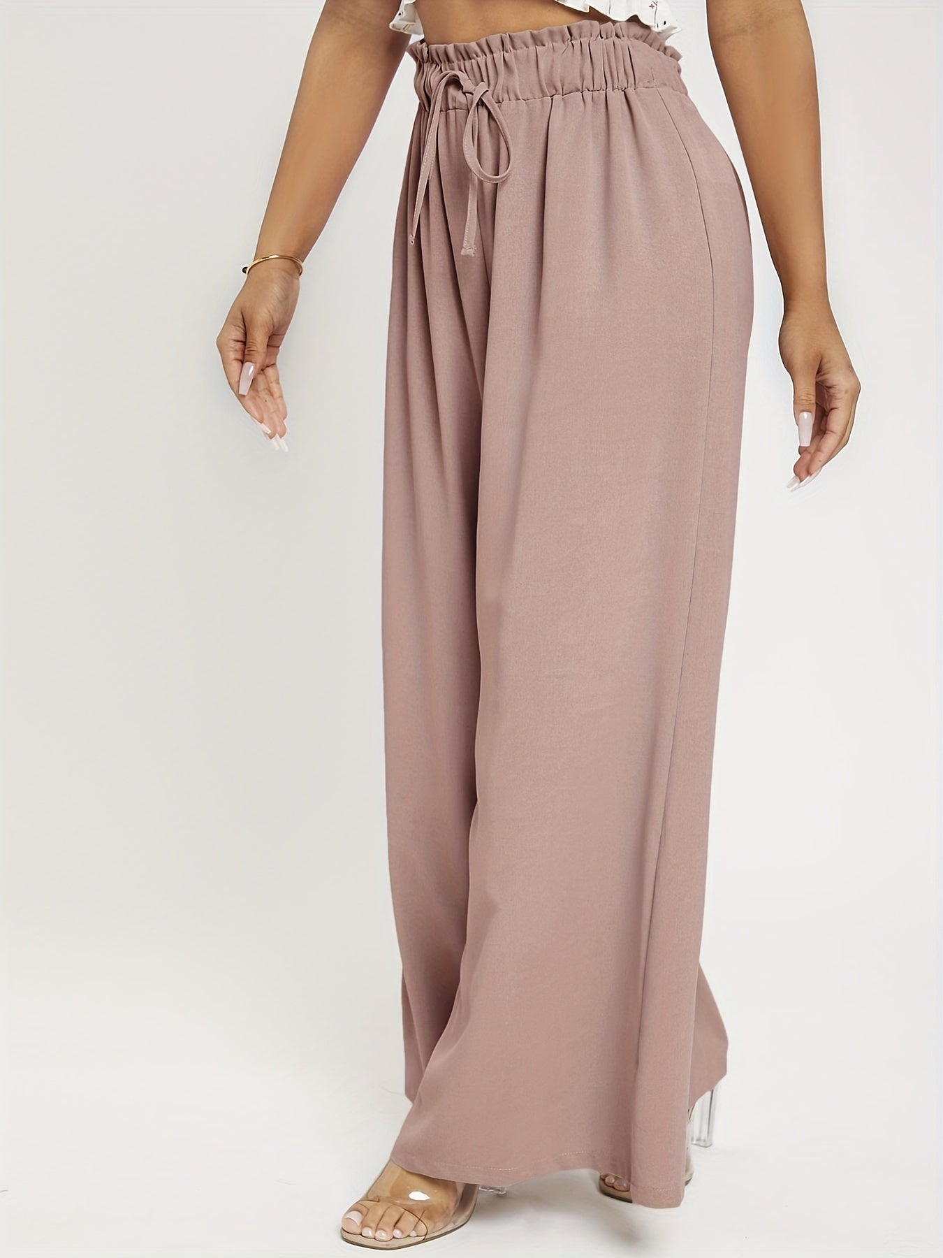Drawstring Wide Leg Pants High Waist Summer Pants