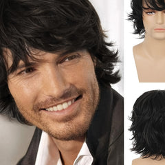 Men's Short Curly Wig Synthetic Heat Resistant Halloween Costume Hair