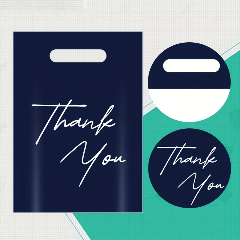 100pcs Thank You Retail Shopping Bag Reusable Plastic Merchandise Bag
