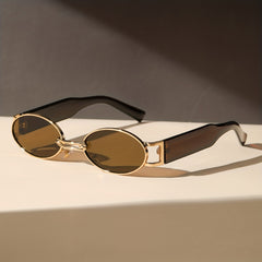 Oval Metal Frame Vintage Sunglasses