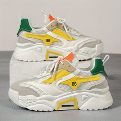 Women's Mesh Chunky Sneakers Lace Up Platform Shoes
