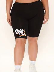 Women's Plus '70s' Print High Rise Bike Shorts