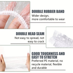 100pcs Waterproof Disposable Shower Caps for Hair