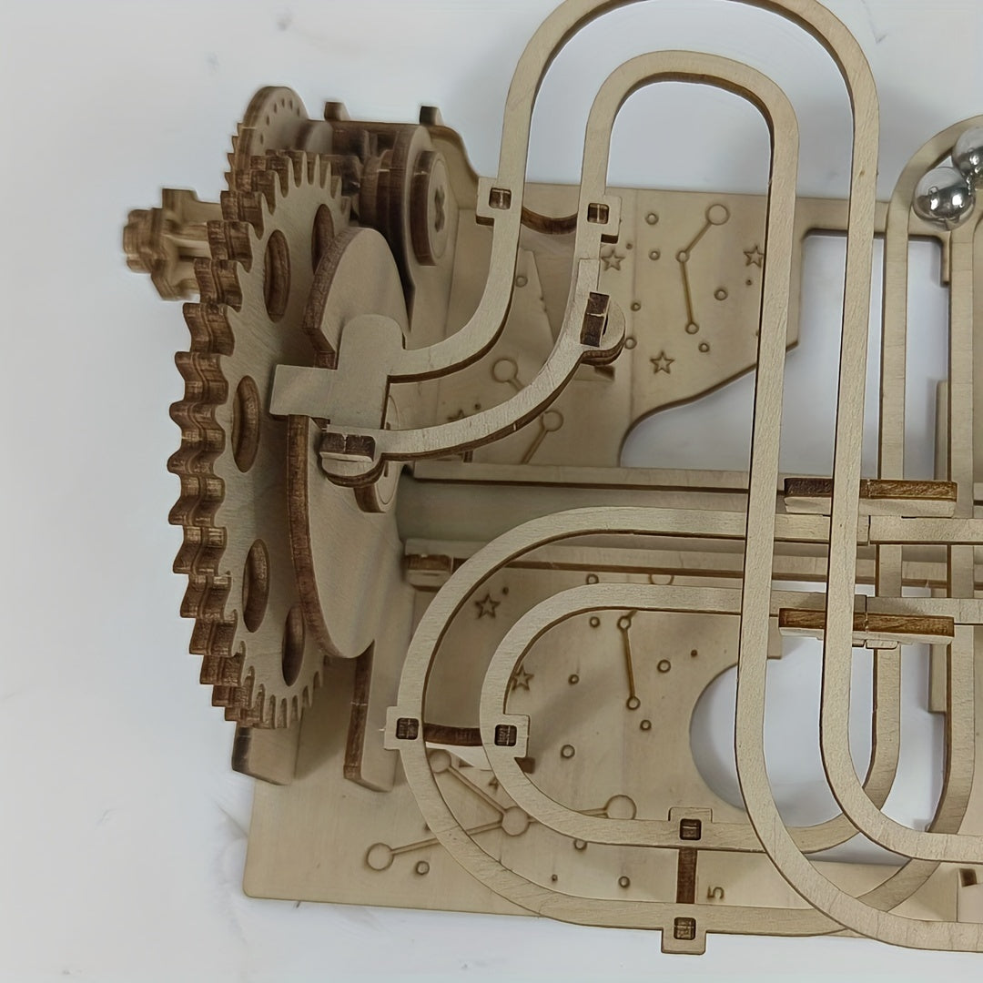 3D Wooden Puzzle Mechanical Track Ball Simulation Model Decoration Adult Toy
