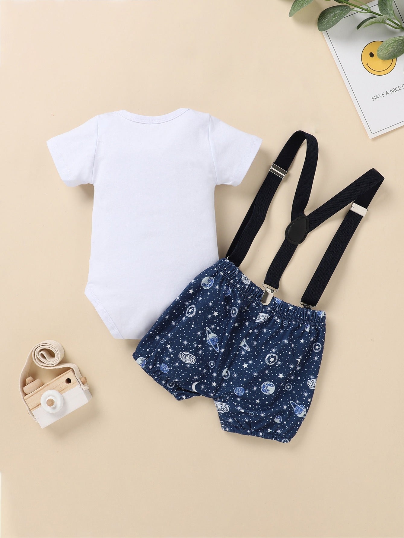 Star Print Overalls Set for 1st Birthday Party