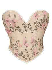 Butterfly Embroidery Corset Body Shaper Women's Lingerie
