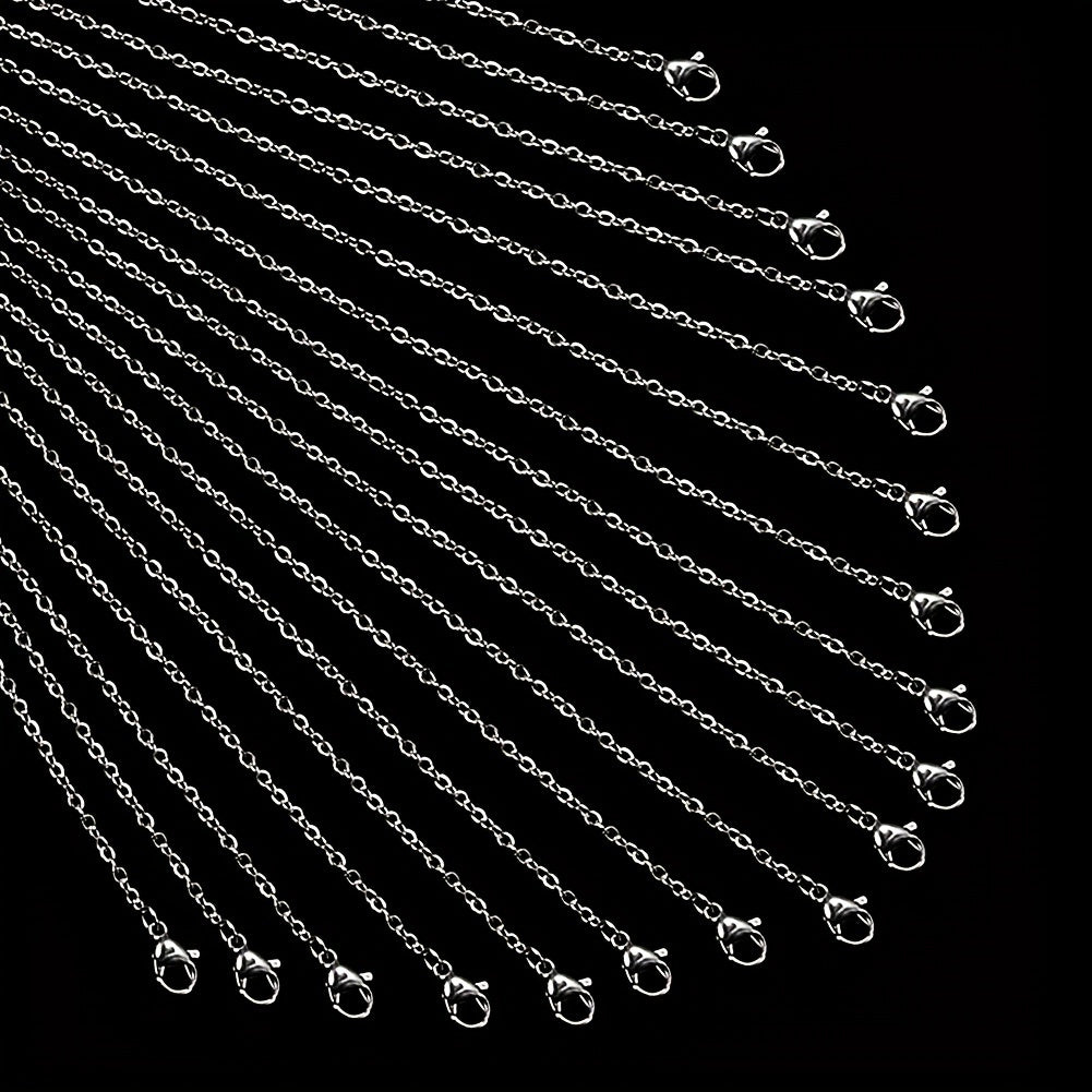 20pcs Stainless Steel Necklace Cable Chains Lobster Clasps DIY Jewelry Making