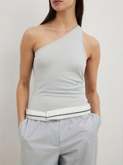 One Shoulder Sexy Bodysuit Summer Solid Backless Bodysuit