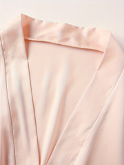 Solid Long Sleeve Cooling Fabric Robe with Belt