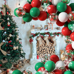 Christmas Balloons Arch Garland Kit with Hanging Snowflakes