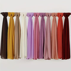 Cross Border Solid Scarf Pearl Chiffon Long Scarf Air Conditioning Scarf