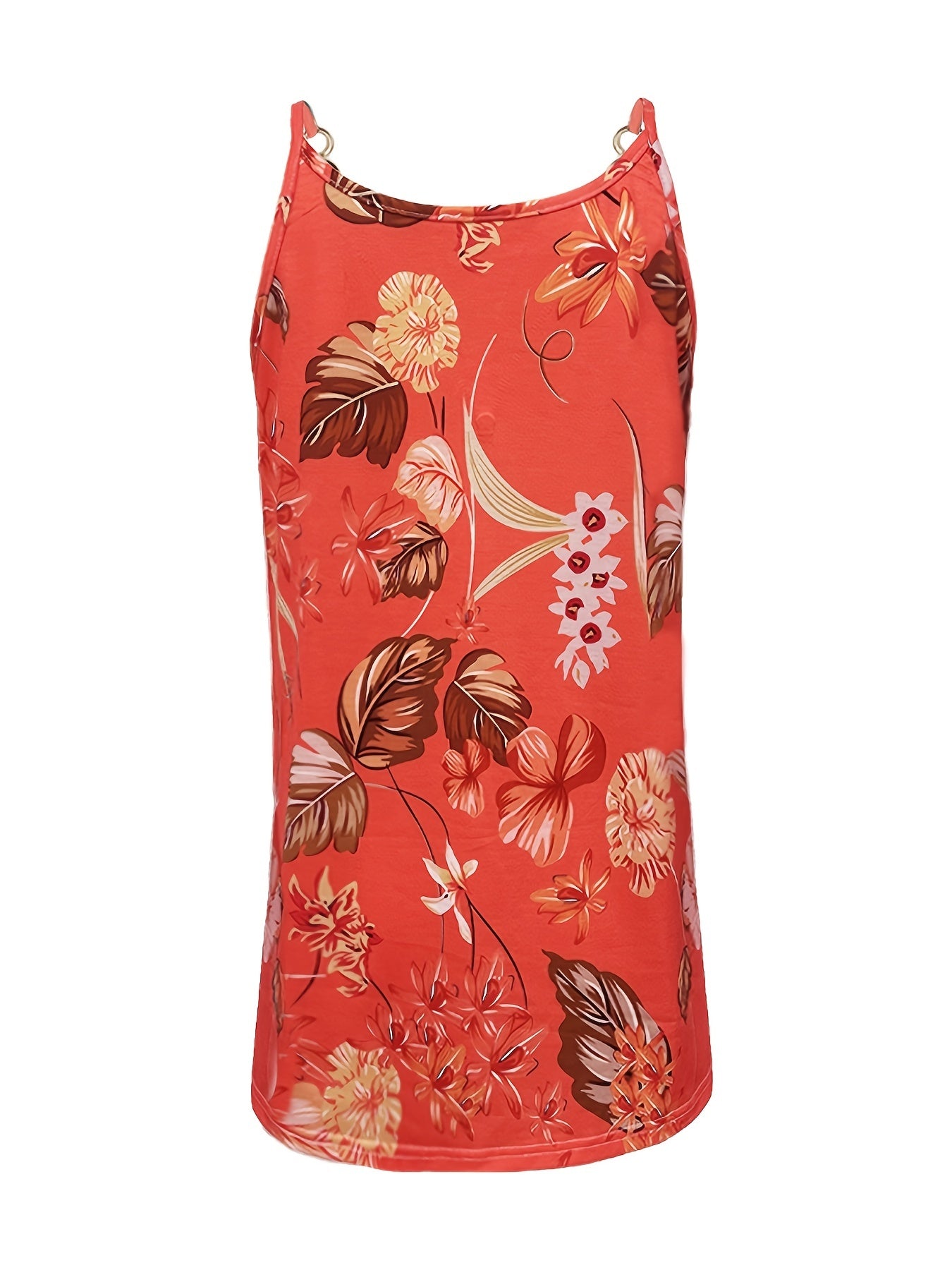 Floral Print Half Zip Sleeveless Tank Top