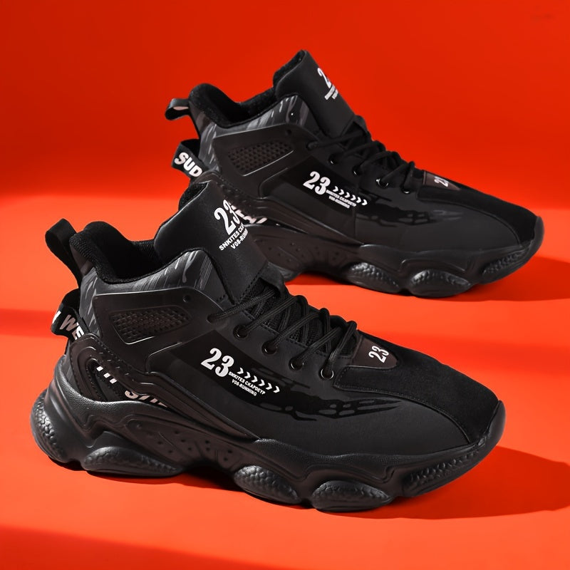 Men's High Top Basketball Shoes Non Slip Lace Up Sneakers