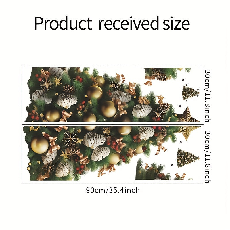 2pcs Christmas Tree Wall Stickers for Bedroom, Self-adhesive PVC Decals